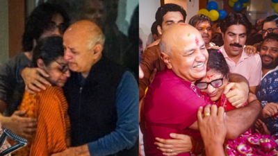 From viral ‘farewell hug’ to happily reunited: The then and now pics of Manish Sisodia and wife – The Times of India