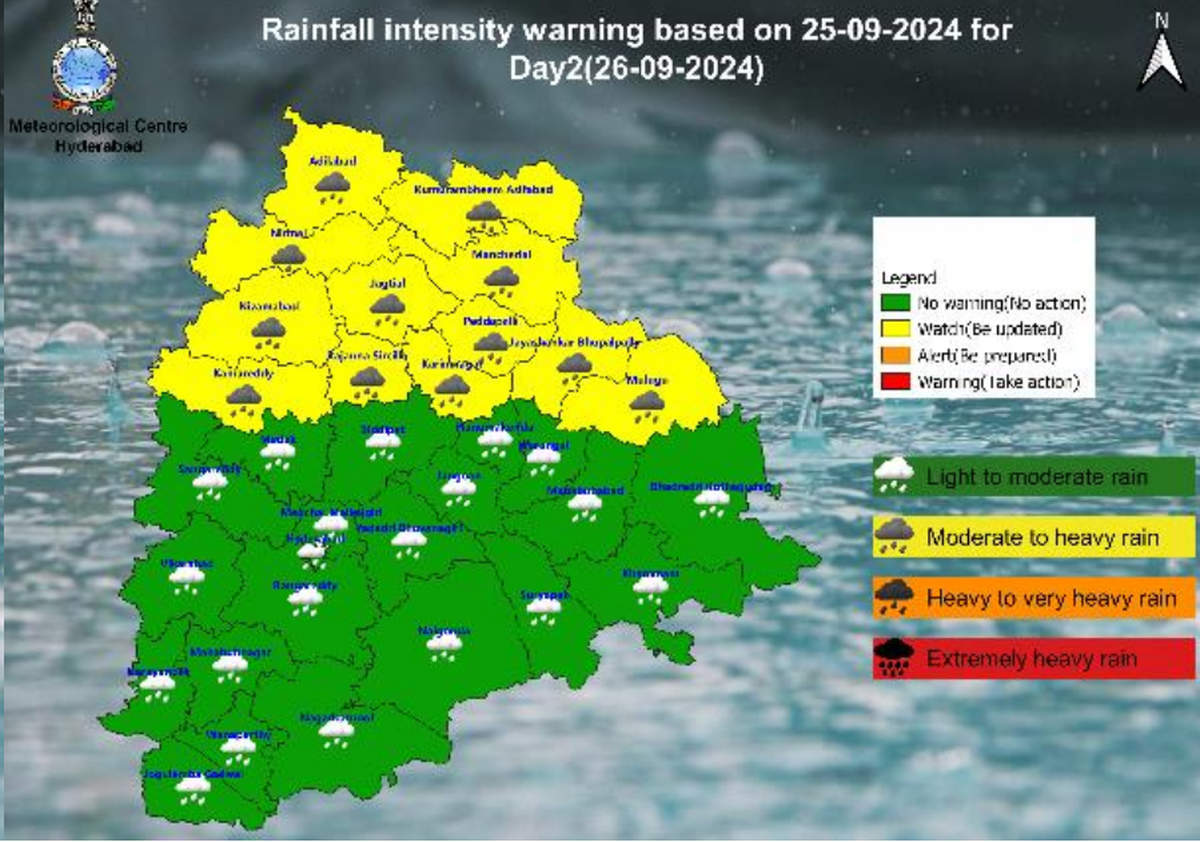 IMD issues heavy rain alert in 12 Telangana districts – The Hindu