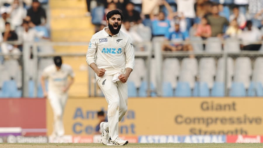 Ajaz triggers late India slide after Jadeja five-for keeps New Zealand to 235 – ESPNcricinfo